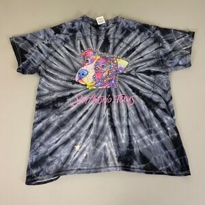 Colortone San Antonio Texas Dog Tie Dye Graphic T-Shirt Women's Large L Colorful